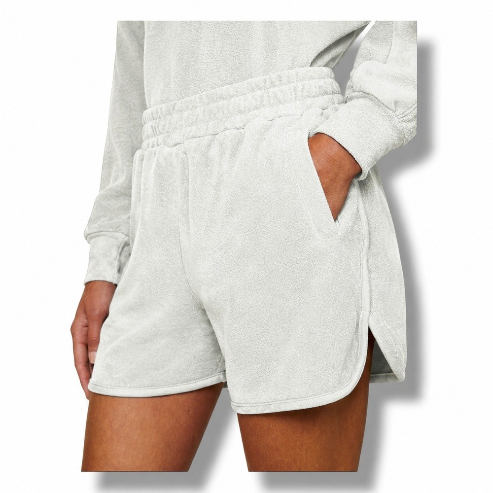Varley Light Gray Terry Athletic Shorts